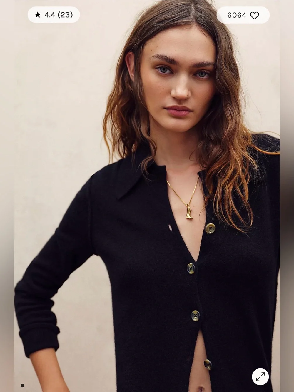 Free People Paloma 100% cashmere cardigan black size Medium M